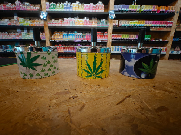 Push Down Metal Ashtray - Styles Vary