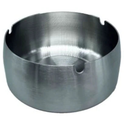 Large Round Metal Ashtray - 5cm Deep/11.5cm Diamiter