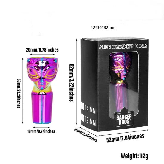 Rainbow Skull - Magnetic Metal 14mm bowl